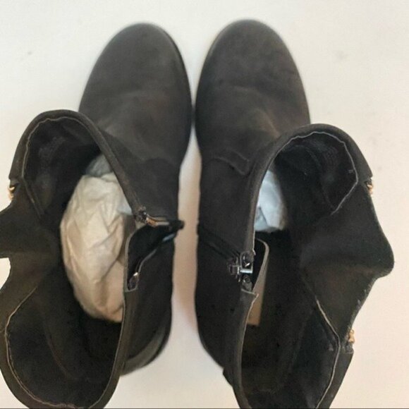 Steve Madden Chances Ankle Boot Nubuck Polished Gold Zip Sz 10 - Picture 10 of 10